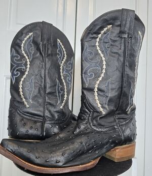 Gran Lider men’s leather cowboy boots 12 ostrich